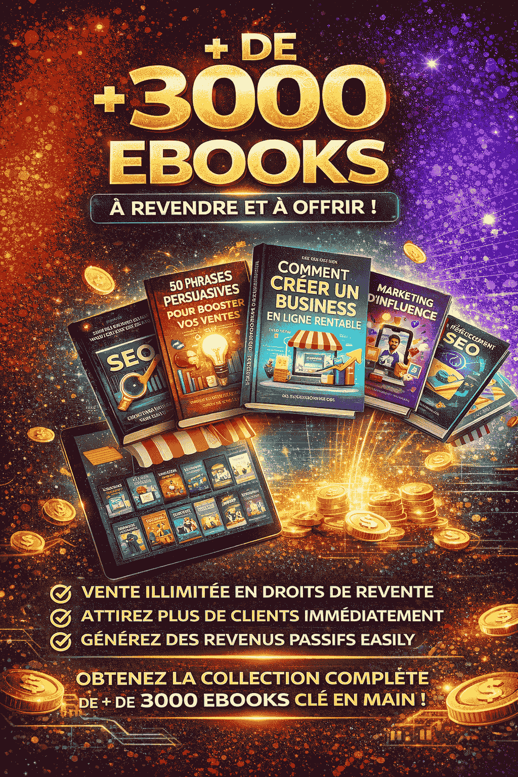 Pack Ultime de 3000 E-books : Business, Argent, Développement Personnel & Digital