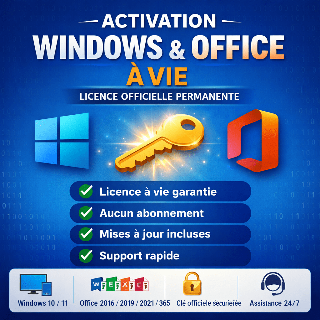 Activation Windows et Office à vie