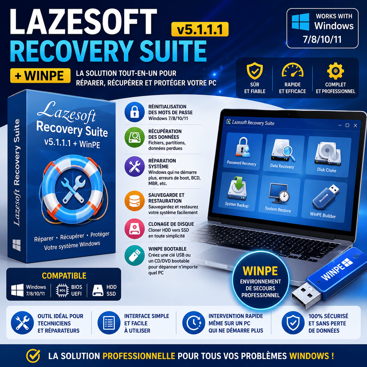 Lazesoft Recovery Suite v5.1.1.1 + WinPE